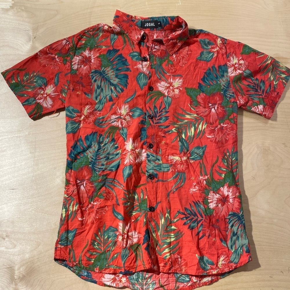 Jogal Men's Red Floral Shirt Small (NL)